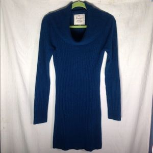 ENERGIE Teal cable knit form fit sweater dress L